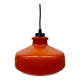 Suspension vintage en verre opalin orange avec finition chromée, années 60