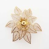 Brass and crystal flush mount ceiling or wall light by Palwa