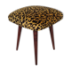 Mid-century leopard velvet stool, Europe, 1960s