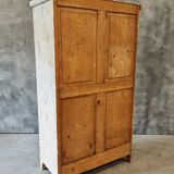 Antique French white flea market cabinet with drawers 83x148 cm