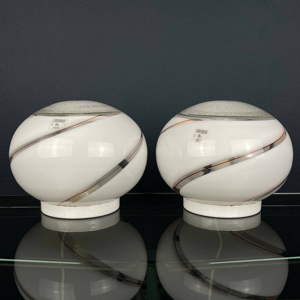 Murano glass table lamps Vetri Murano 004, Italy, 1970s, set of 2
