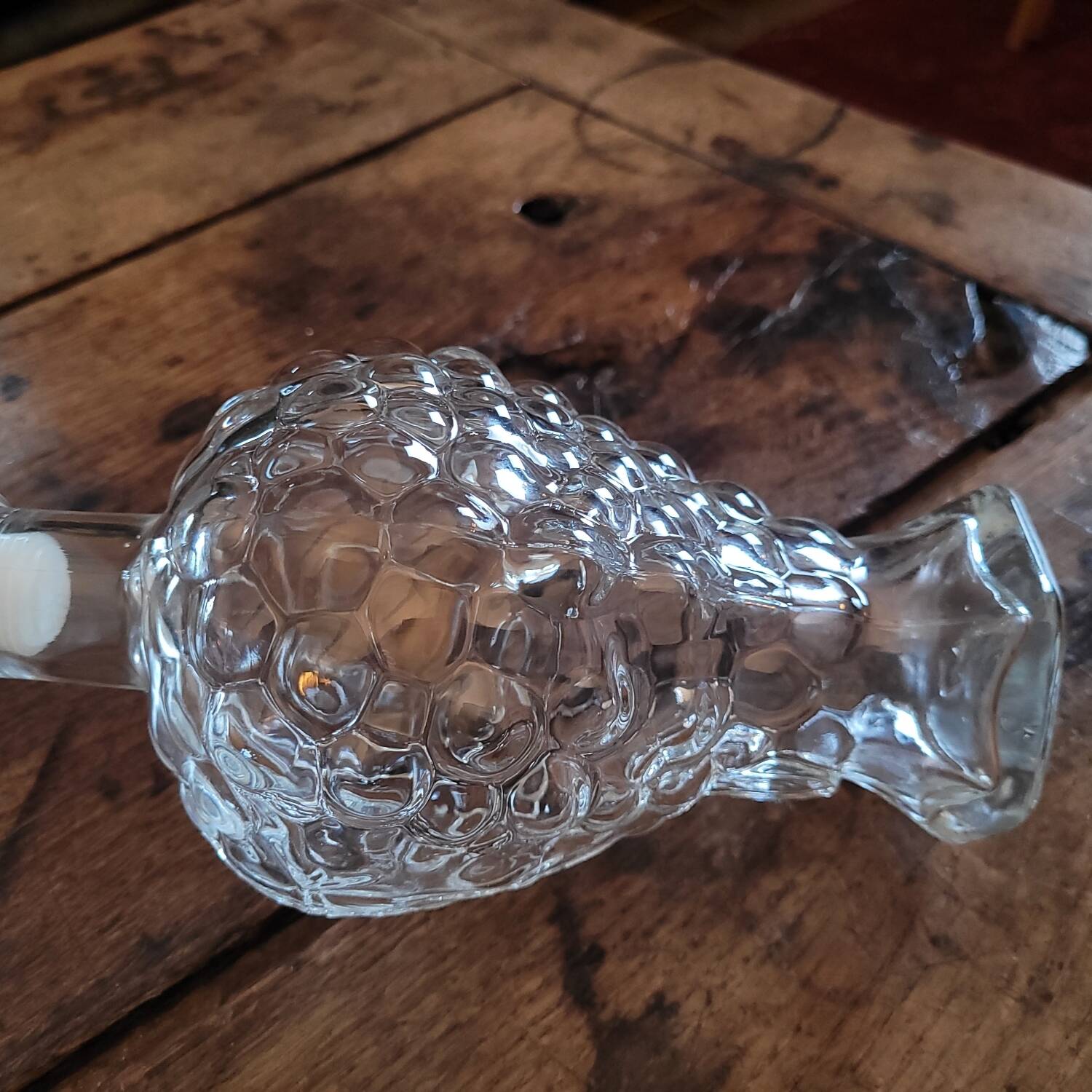 Moulded glass carafe with grape cluster decoration – 1950s