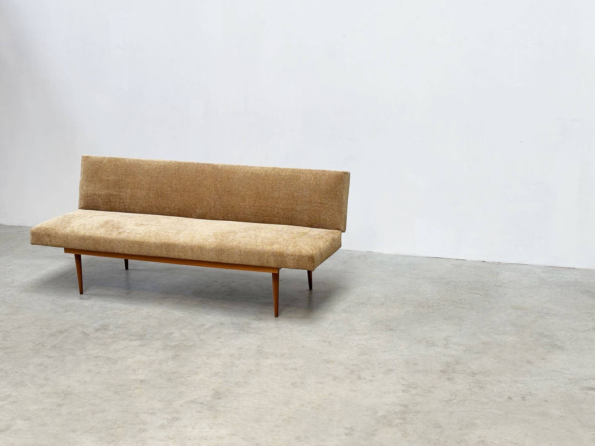 1970's German wooden sofa / daybed