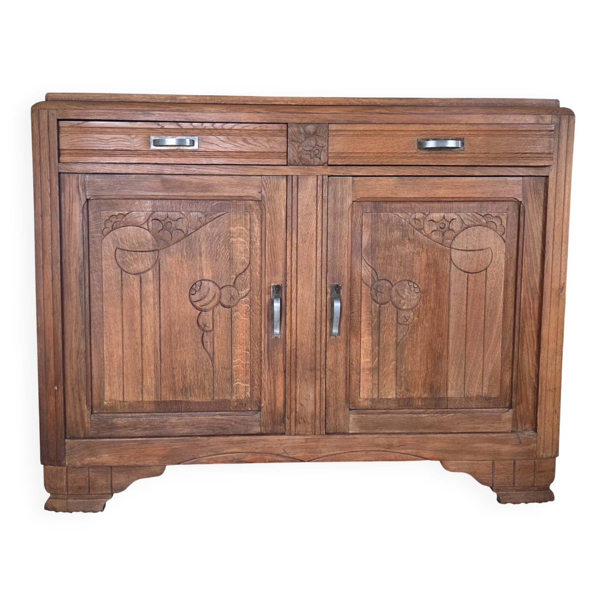 Antique Art Deco buffet in solid oak