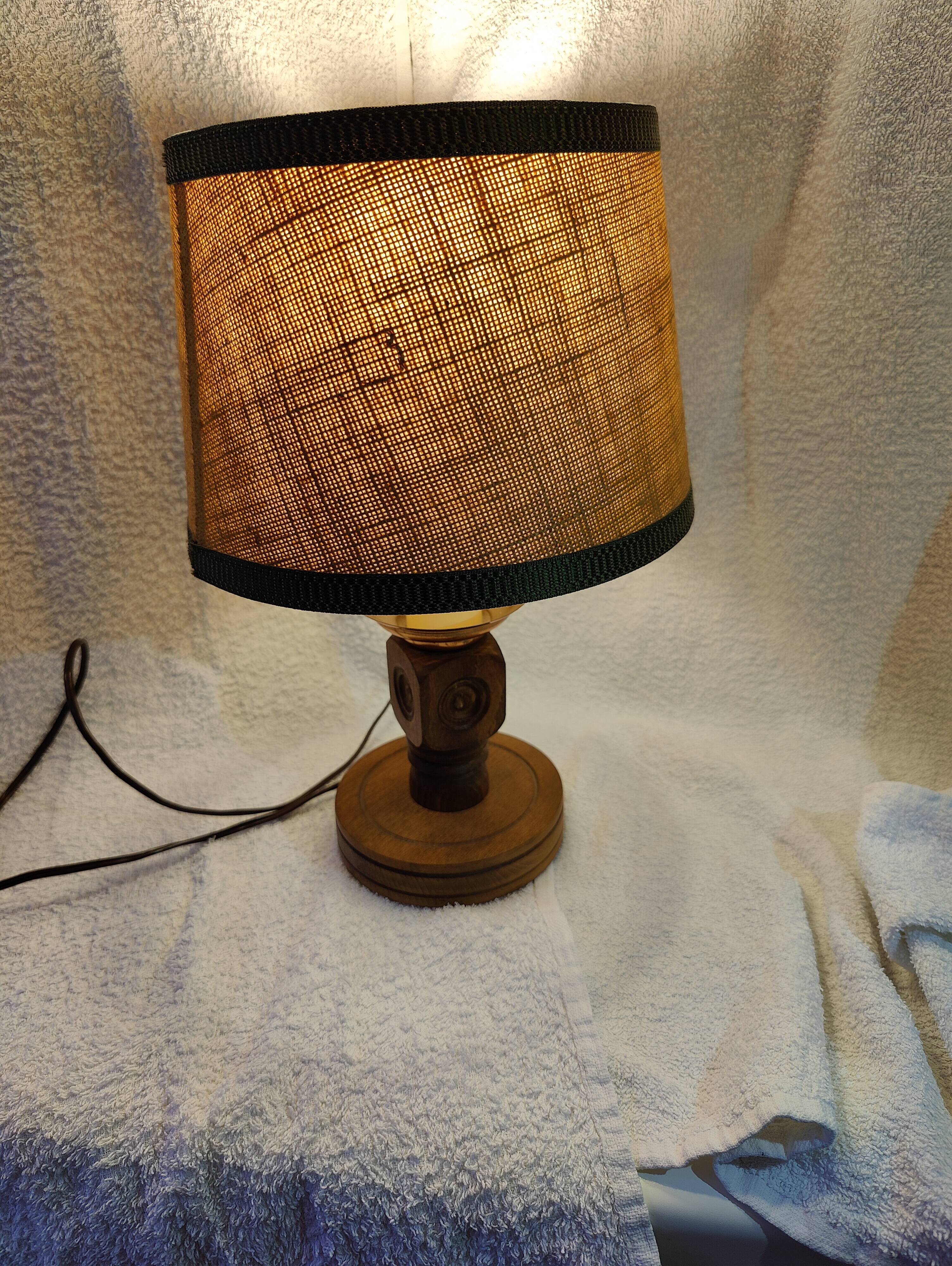 Lampe bois basque style Charles Dudouyt