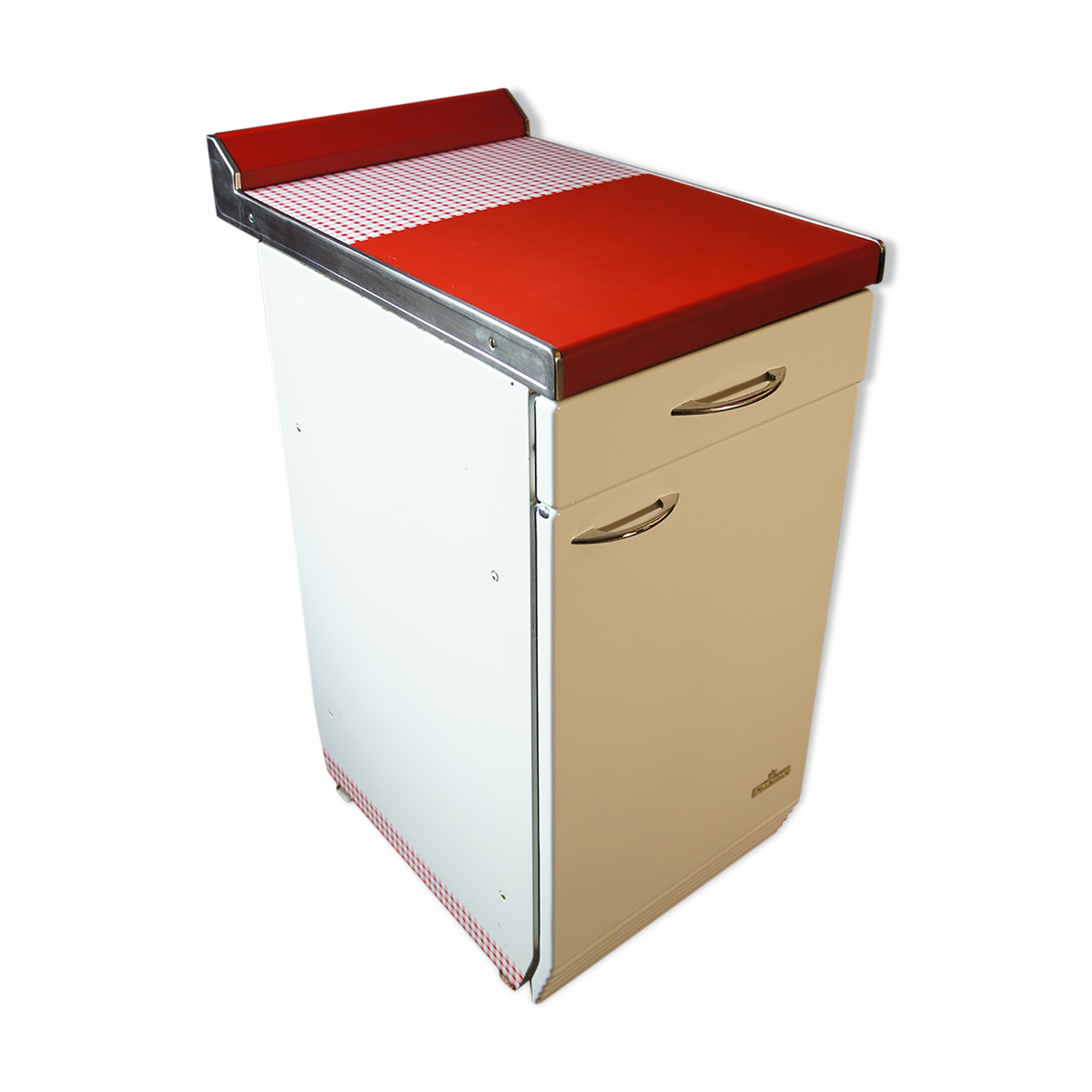Pantry cabinet in enamelled sheet metal Mobilux around 1950