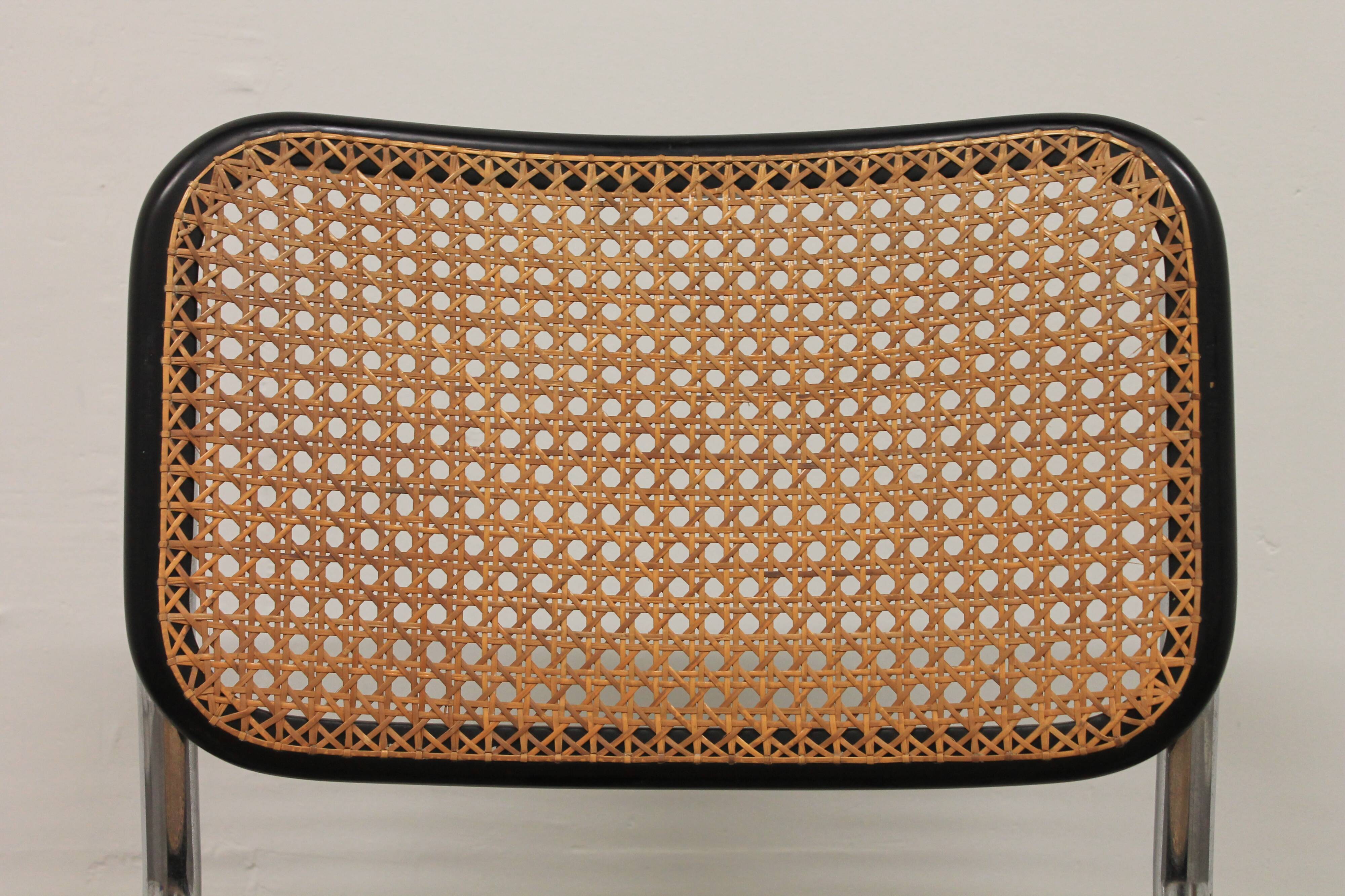 Pair of chairs B32 Cesca, by Marcel Breuer edition Gavina