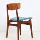 Set of 4 reupholstered Danish teak chairs, 1960s