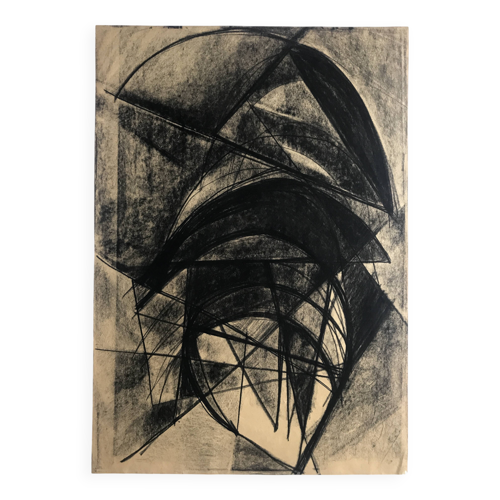 heide lindecke, untitled, circa 1960-70. charcoal on paper