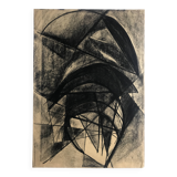 heide lindecke, untitled, circa 1960-70. charcoal on paper