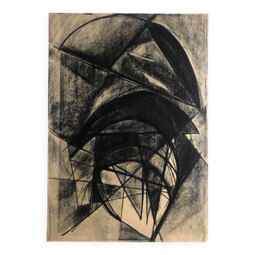 heide lindecke, sans titre, vers 1960-70. fusain sur papier