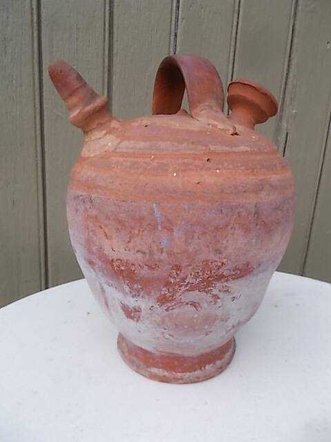 Terracotta gargoulette jug