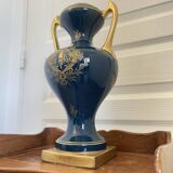 Antique large empire vase blue & gold jaguet pinon 40cm 2.6kg