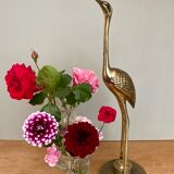 XXL vintage brass heron