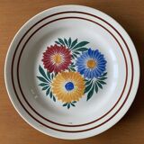 6 assiettes plates anciennes en faïence de Choisy-le-Roi