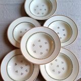 Set of 6 hollow plates old faience of Gien