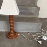 Turned wooden lamp base