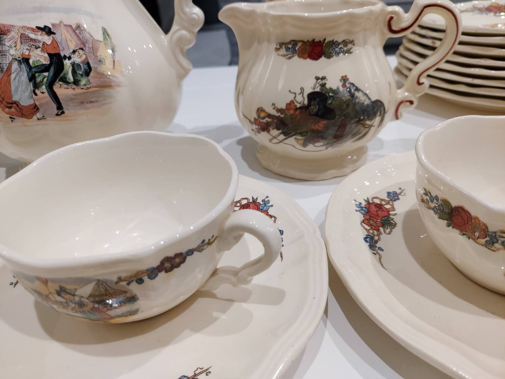 Table service 102 pieces Sarreguemines Obernai 1950s