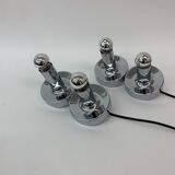 Set of 2 Space age chrome bedside lamps , 1970’s