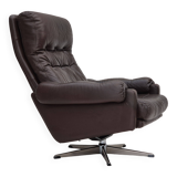 1970s, Danish swivel chair, original condition, brown furniture leather.