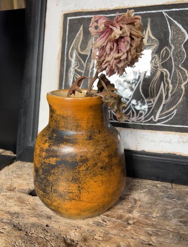 Jacques Blin - Vase orange et noir