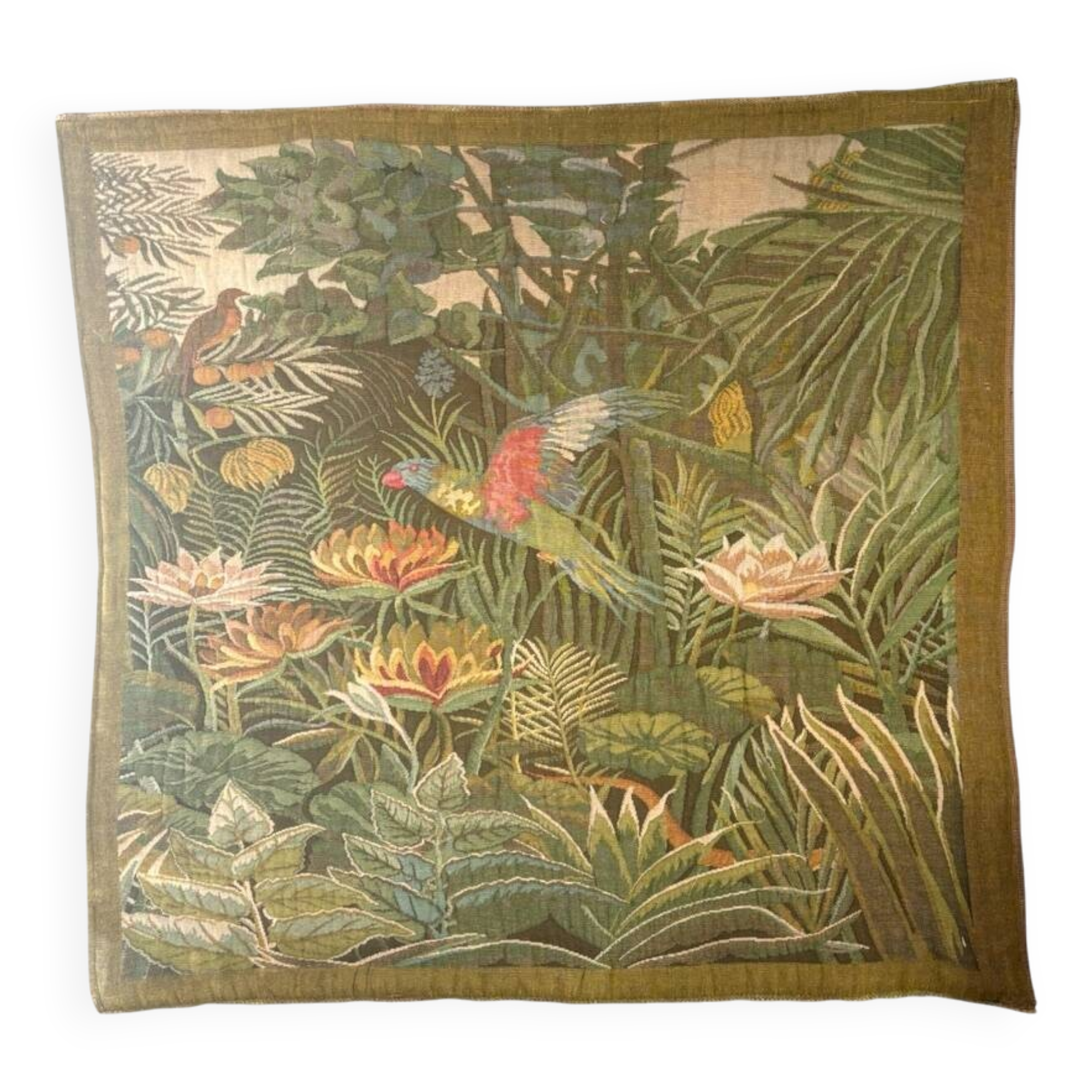 Tapisserie Murale Jacquard Style Gobelin – Combats De Tétras – Oiseaux – NEUVE