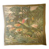 Jacquard forest wall tapestry Douanier Rousseau 1960 France