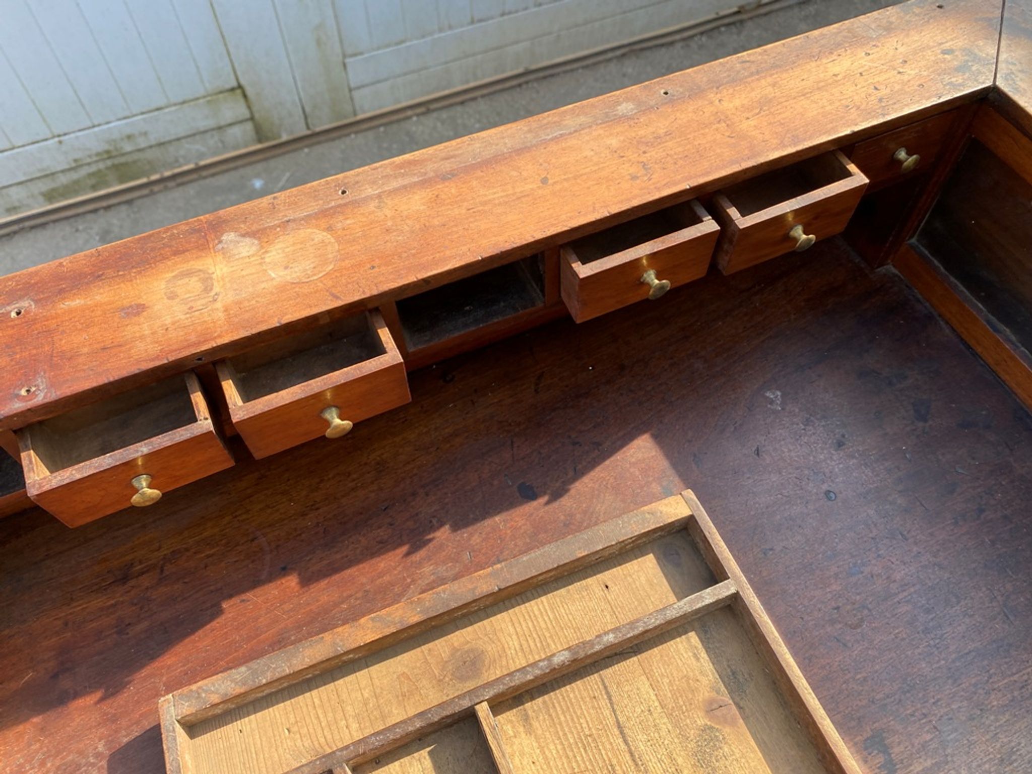 Old and authentic piece of furniture established watchmaker counter jeweler 1900