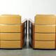 Set of two beautiful yellow cowhide Art Deco design armchairs