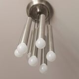 Aluminum waterfall ceiling light by Kaiser Idell / Leuchten, Germany, 1960s