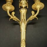 Paire de grandes appliques style Louis XVI du XIXe - bronze doré