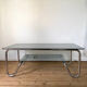 Tubular frame smoked glass coffee table 1970 vintage