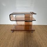 Michel Dumas smoked plexi bar trolley