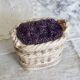 Vintage sugar bowl / candy dish with blackberry basket in slip