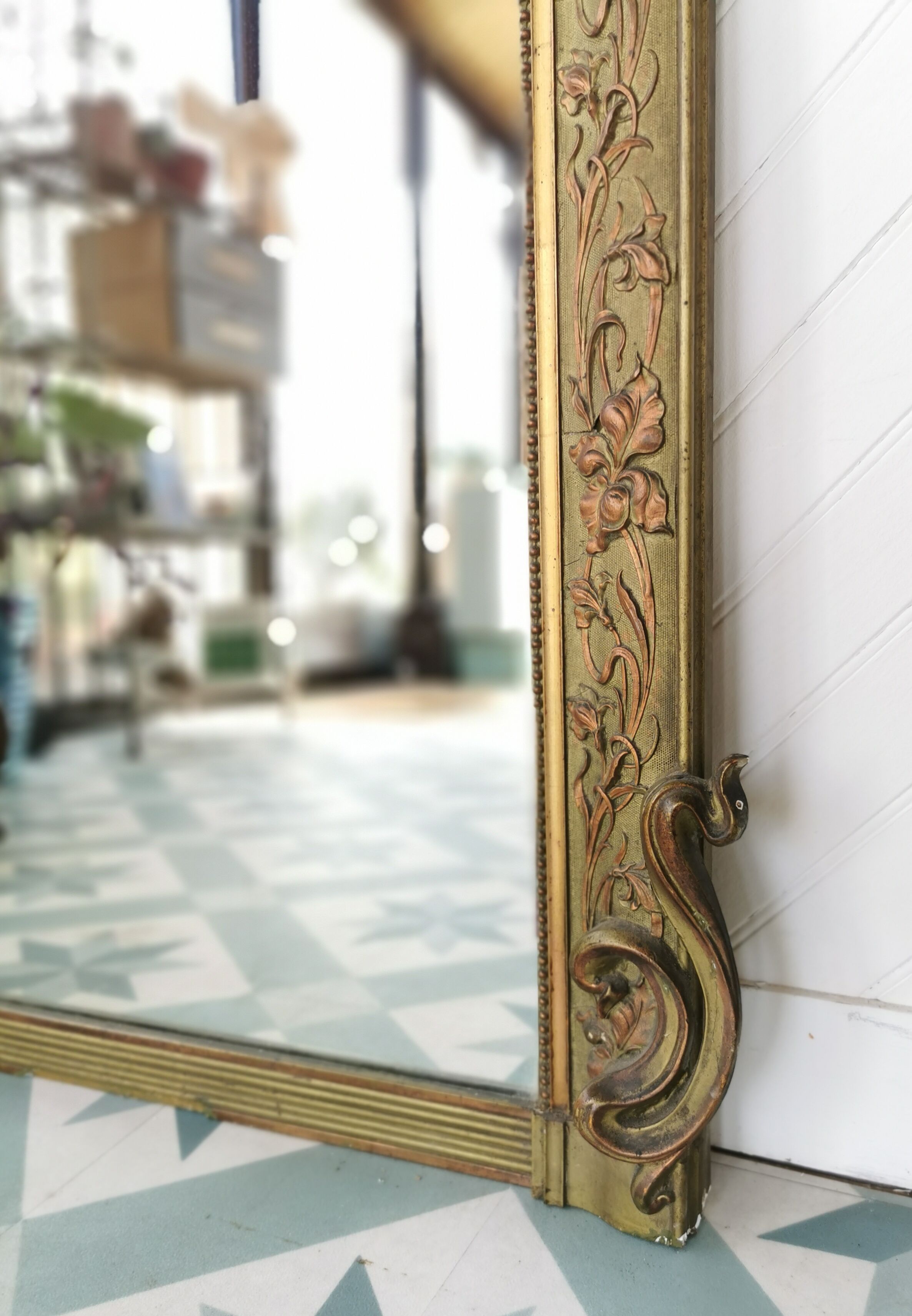 Art Nouveau fireplace mirror 1900