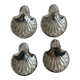 Lot de 4 mini coupelles coquillage en métal léger