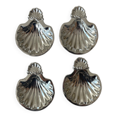 Lot de 4 mini coupelles coquillage en métal léger