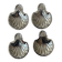 Lot de 4 mini coupelles coquillage en métal léger