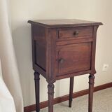 Antique bedside table in wood and marble
