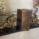 Pair of neo-classical Roman soldier bookends in marble and brass.