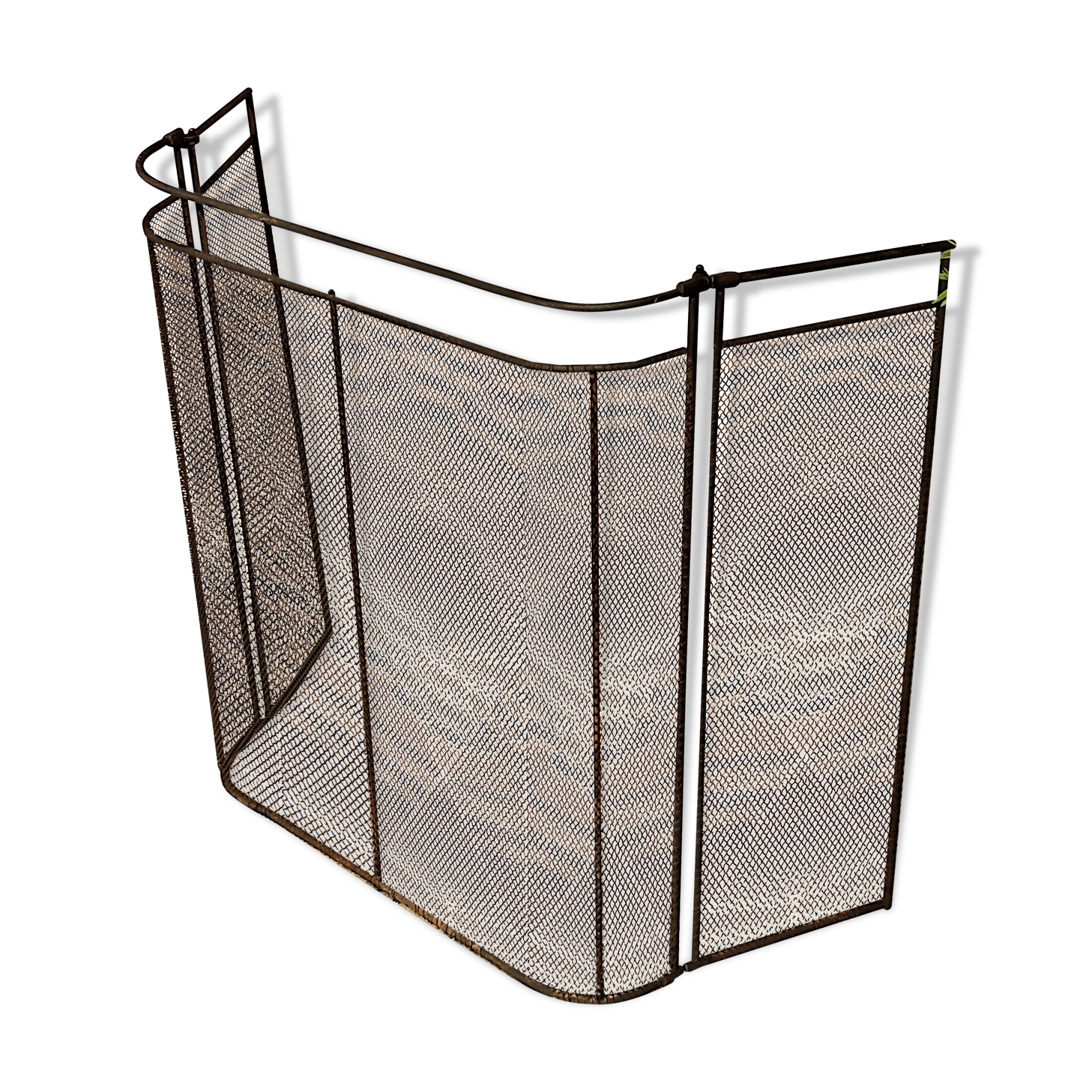 Large old fireplace 3 panels in iron forged height 77 cm