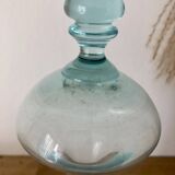 Vintage vase en verre tons bleutés
