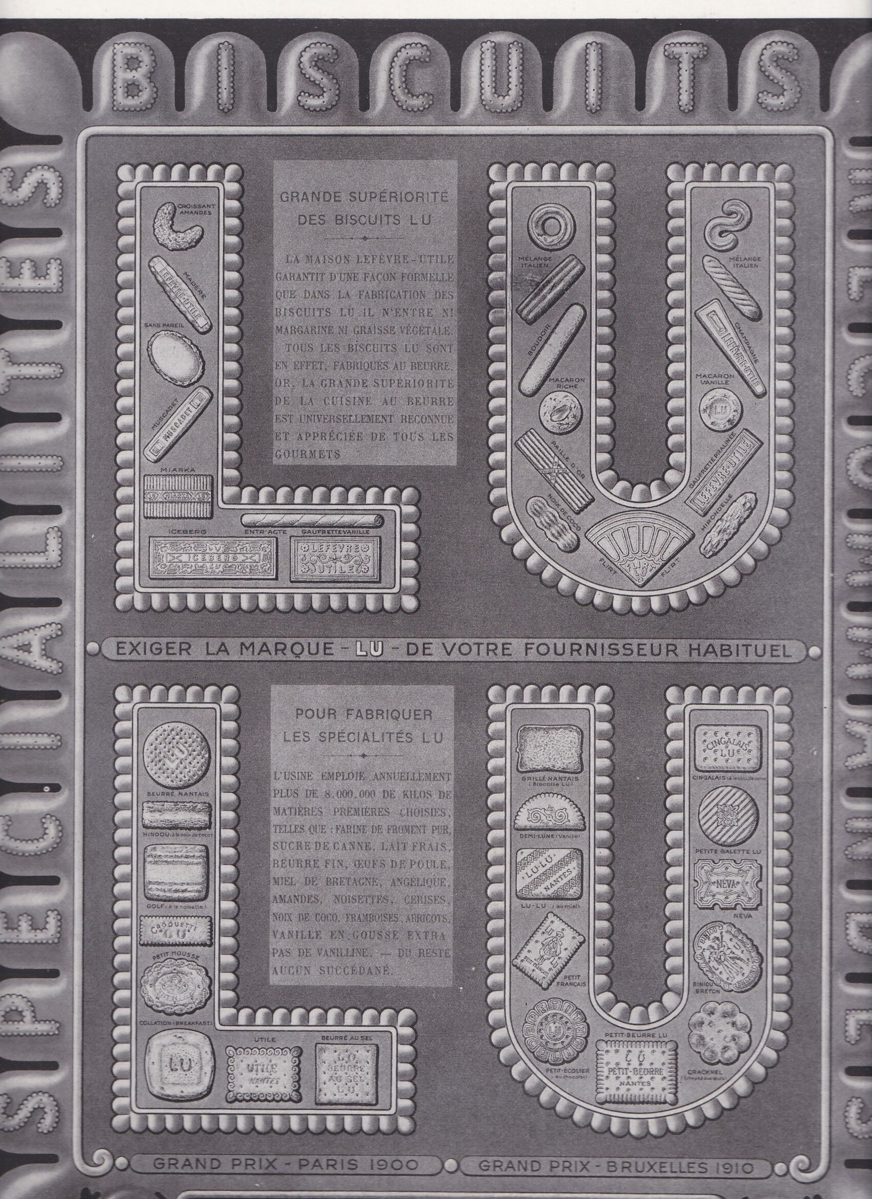 Lu Nantes advertisement with Mat hot lamination from period review 1931