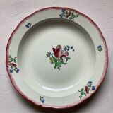 Plat rond en Faïence de Gien décor Lorraine fait main 31 cm