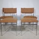 Mid Century Chairs in Chrome and Fabric, Set of 4, 1970s