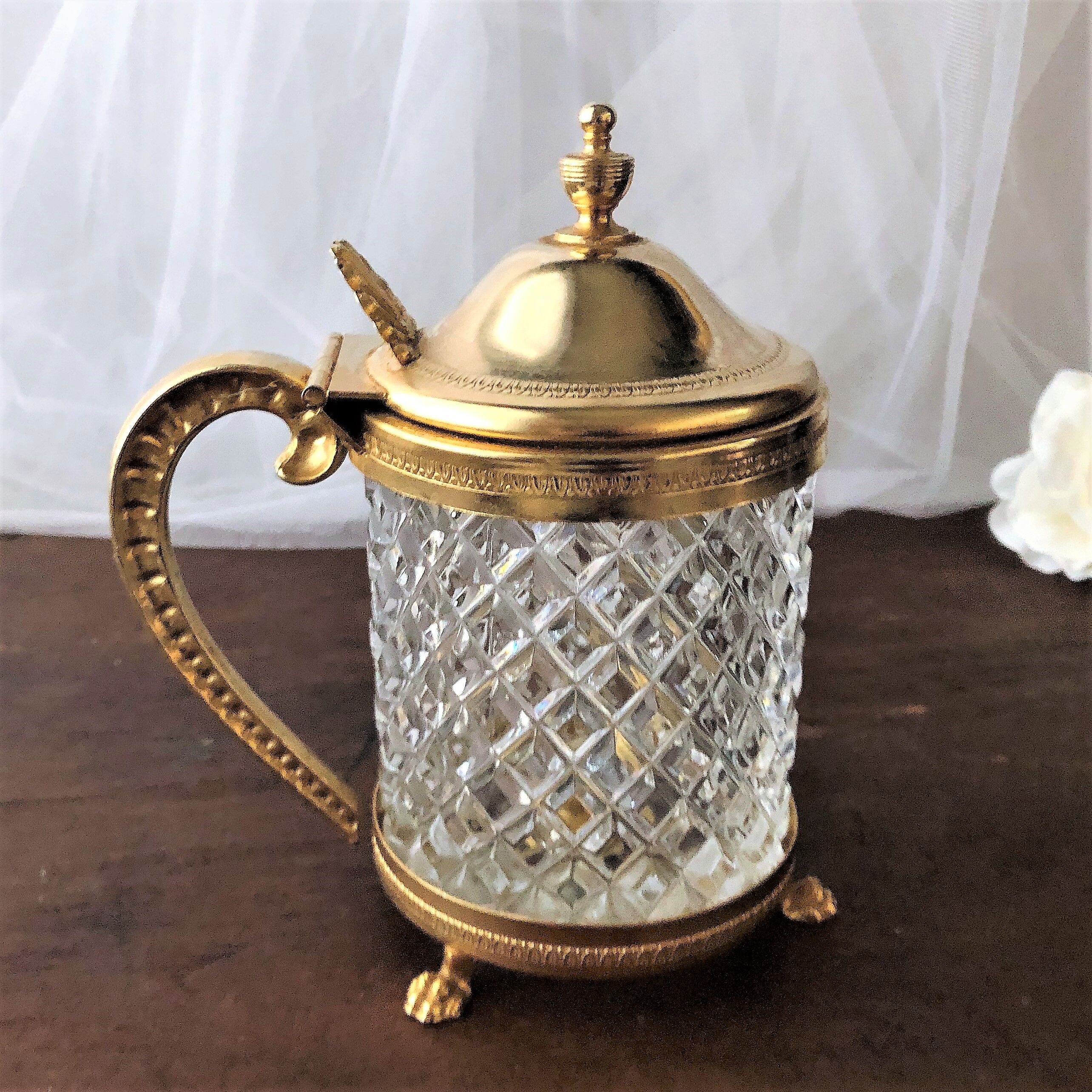 Candy box glass and brass