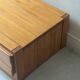 Low bedside table, accent table in elm wood, Maison Regain, France 1970.