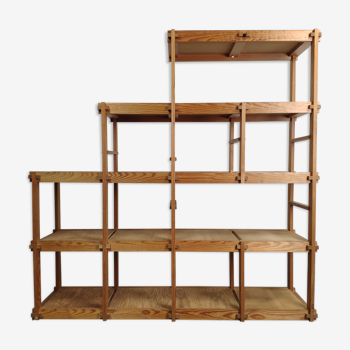 Pine staircase shelf design bauhaus circa 80