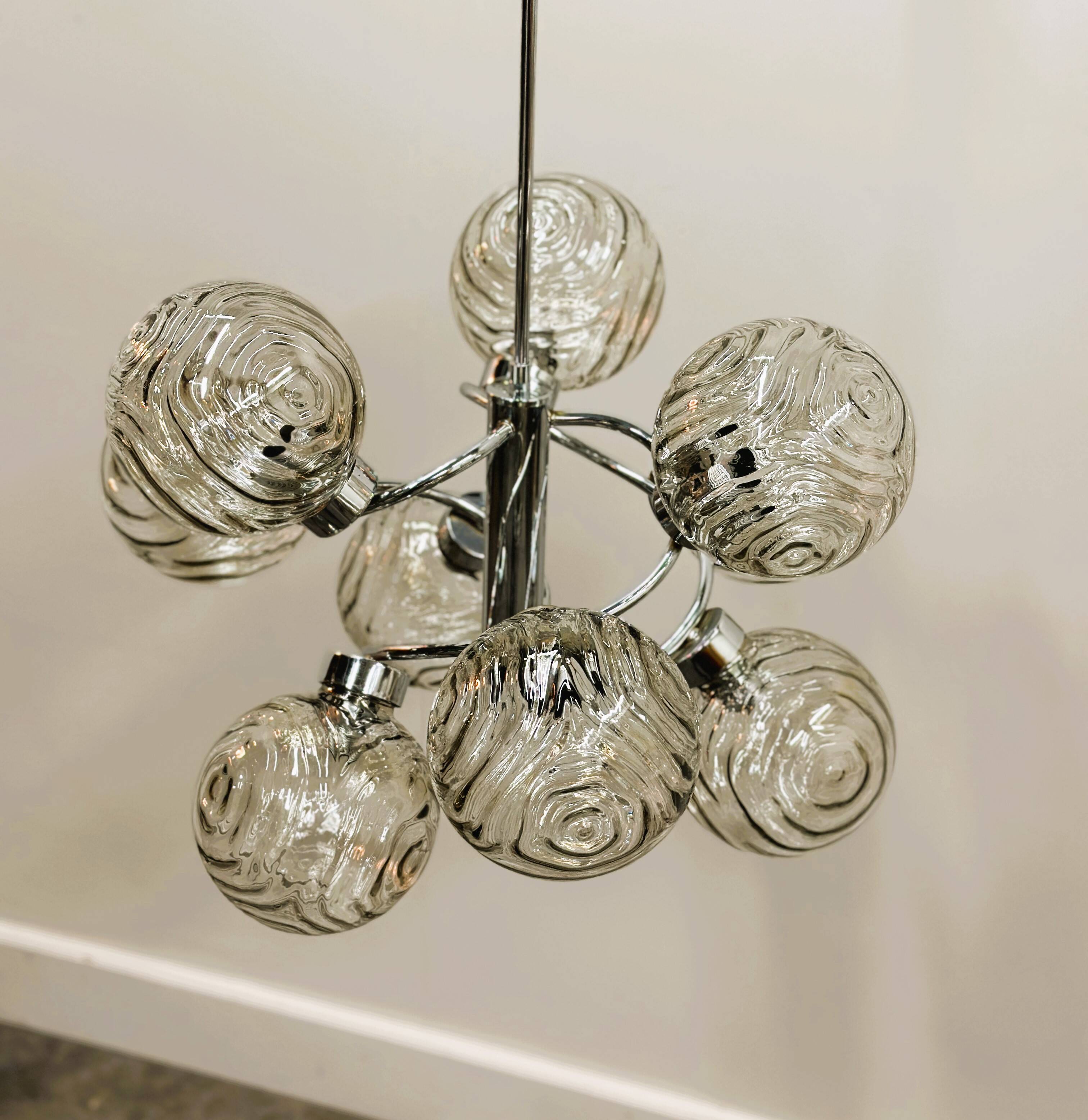 German Space Age Orbital Chandelier by Fischer Leuchten, 1970s. Germany