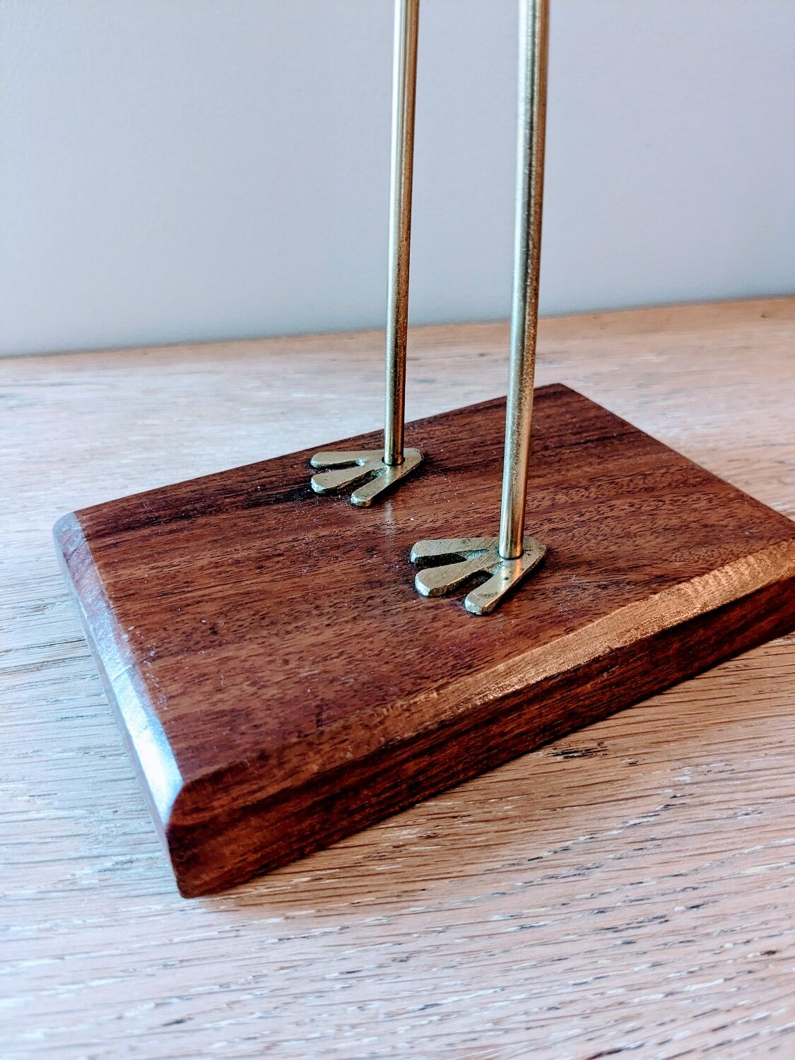 Blue heron of the 60s-70s in brass and rosewood and teak